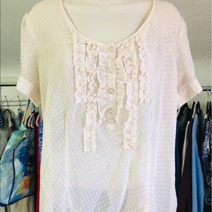 ⬇️Kimchi Blue Beige Dot Blouse EUC